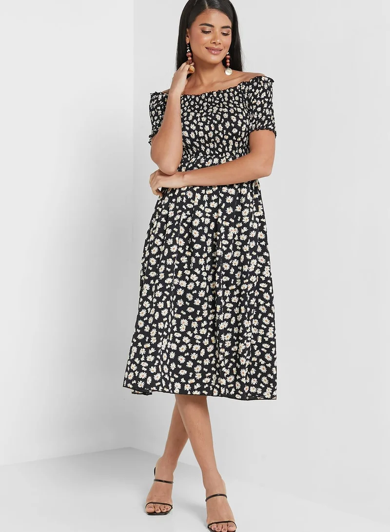 ELLA Printed Off Shoulder Dress