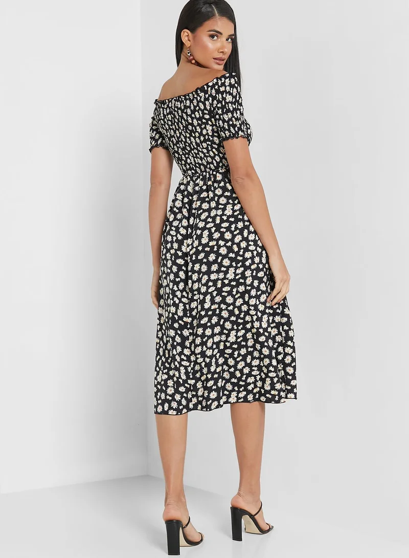 ELLA Printed Off Shoulder Dress