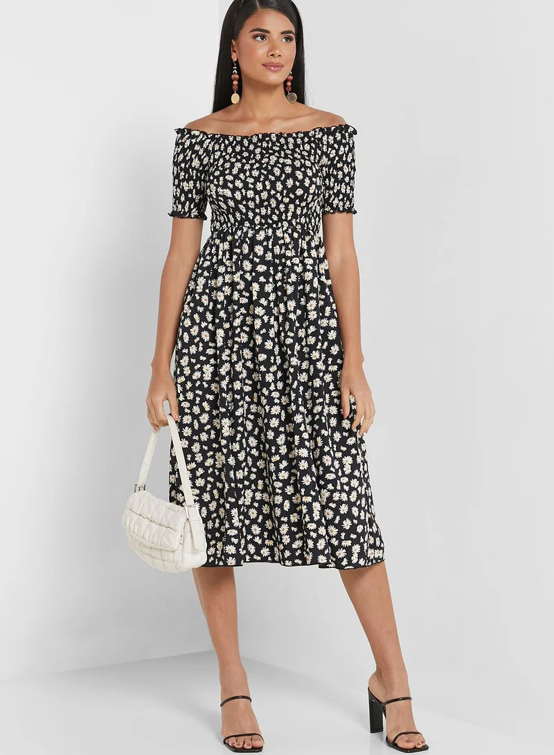ELLA Printed Off Shoulder Dress