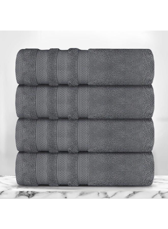 Lavish Touch Ultima 4 Pack Premium Bath Towels Grey (70 x 140 cm) 100% Cotton 700 GSM, Zero Twist, Highly Absorbent Quick Drying - Image 1