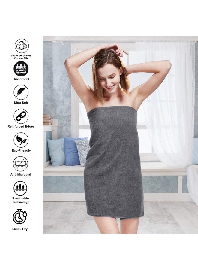 Lavish Touch Ultima 4 Pack Premium Bath Towels Grey (70 x 140 cm) 100% Cotton 700 GSM, Zero Twist, Highly Absorbent Quick Drying - Image 2