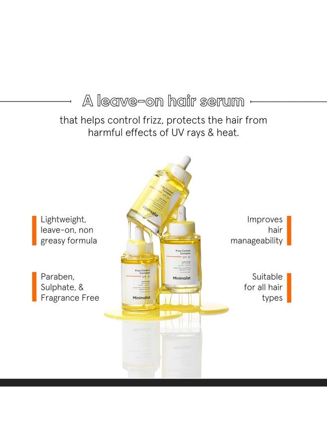 منيماليست مصل شعر بمعامل حماية 30 للشعر المجعد مع الكيراتين وزيت الأرغان والسيراميد | مصل الحماية من الحرارة، ينعم ويحمي من الأشعة فوق البنفسجية | خفيف الوزن | سيروم يترك في النساء والرجال | 50 مل - Image 2