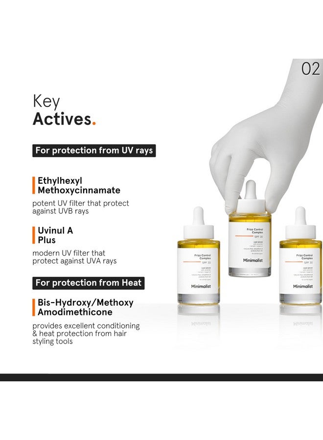 منيماليست مصل شعر بمعامل حماية 30 للشعر المجعد مع الكيراتين وزيت الأرغان والسيراميد | مصل الحماية من الحرارة، ينعم ويحمي من الأشعة فوق البنفسجية | خفيف الوزن | سيروم يترك في النساء والرجال | 50 مل - Image 4
