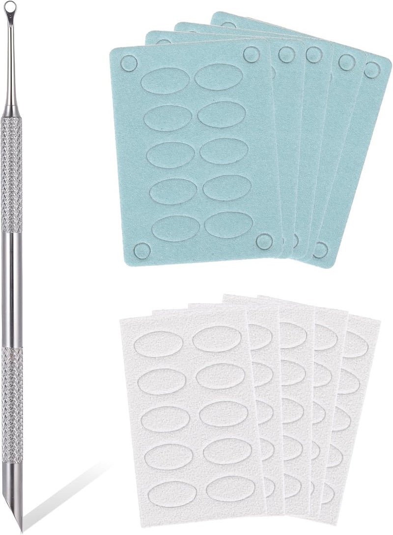 Cuticle Pusher Dual Ended Nail Cuticle Remover with 10 Nail Sand Polishing Tablets Nail Care Polish Remover Cuticle Trimmer Manicure Kit for Pedicure Nail Art