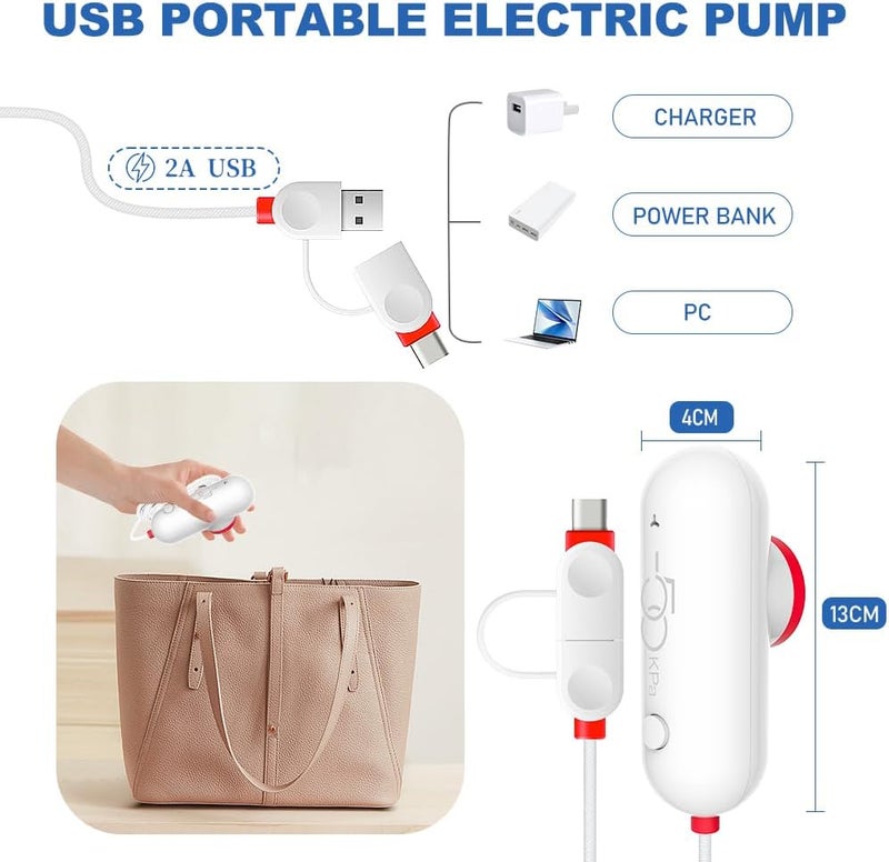 Vacbird Vacuum Storage Bags with Portable Electric Pumps, 9-Pack Vacuum Bags for Clothes Travel, Reusable, Suitable for Clothing storage, Travel, Luggage and Suitcase Storage - Image 3