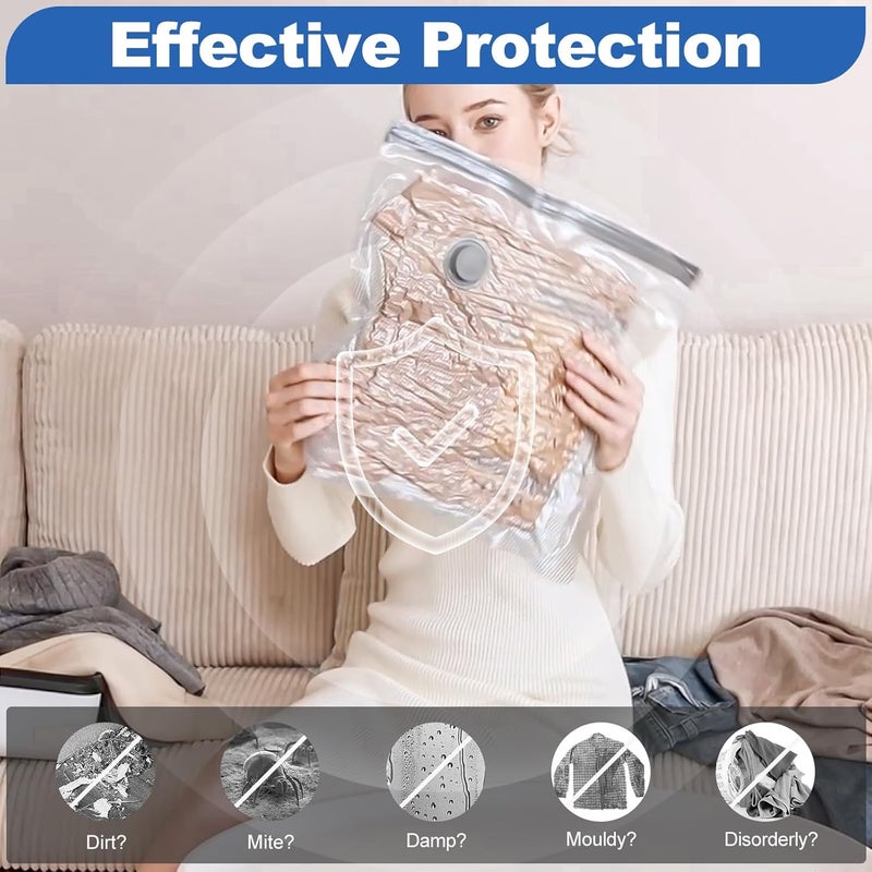 Vacbird Vacuum Storage Bags with Portable Electric Pumps, 9-Pack Vacuum Bags for Clothes Travel, Reusable, Suitable for Clothing storage, Travel, Luggage and Suitcase Storage - Image 5