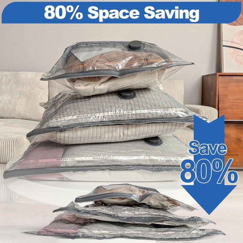 Vacbird Vacuum Storage Bags with Portable Electric Pumps, 9-Pack Vacuum Bags for Clothes Travel, Reusable, Suitable for Clothing storage, Travel, Luggage and Suitcase Storage - Image 4
