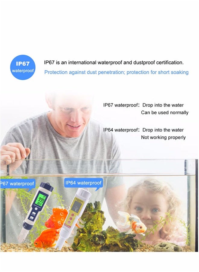 Generic 5-in-1 Electronic Household Meter, pH, TDS, EC, Salinity, and Temperature Tester with LCD Display for Water Quality, Suitable for Drinking Water, Aquariums, and Swimming Pools  - Image 4