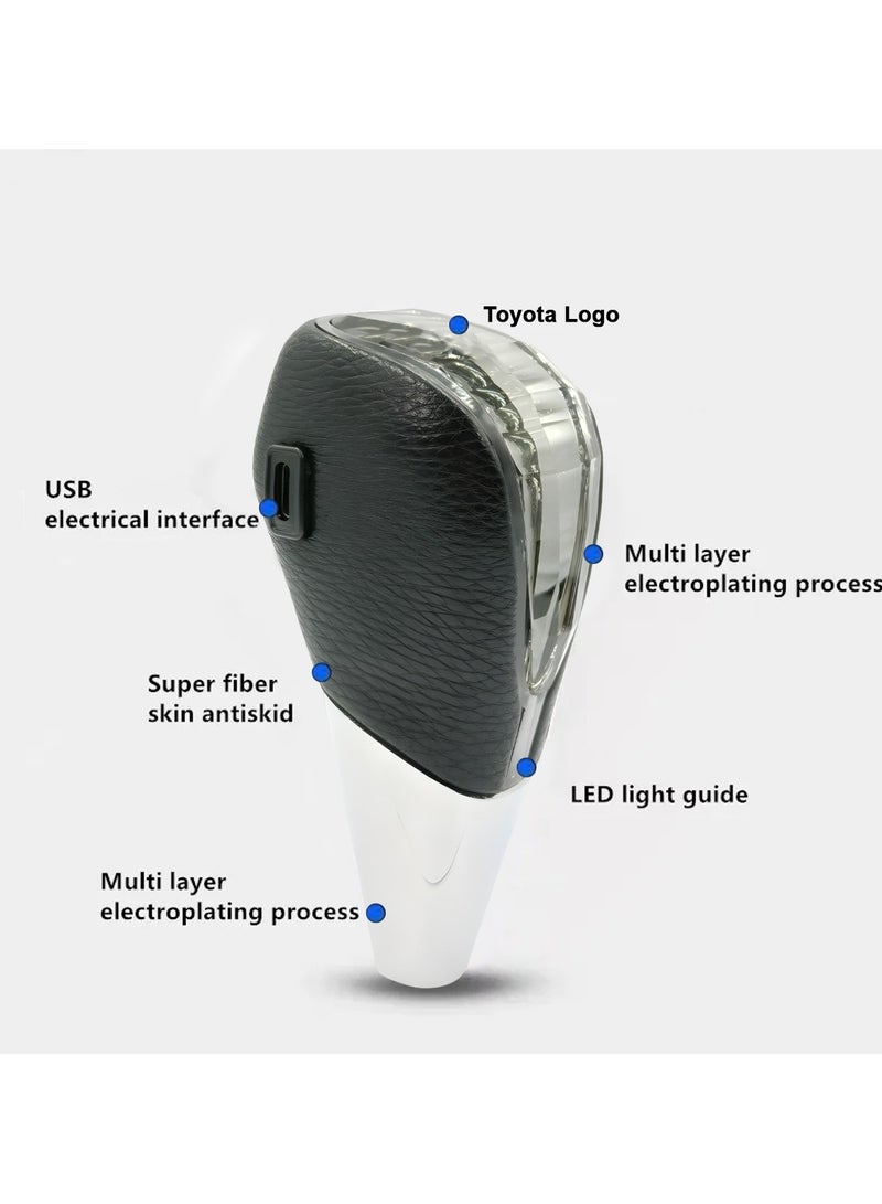 تويوتا مقبض ناقل حركة LED عالي الجودة حساس للمس لسيارات تويوتا - إضاءة LED بسبعة ألوان، شحن USB، مقبض مانع للانزلاق، متوافق مع ناقل الحركة الأوتوماتيكي، مقاس عالمي - Image 3