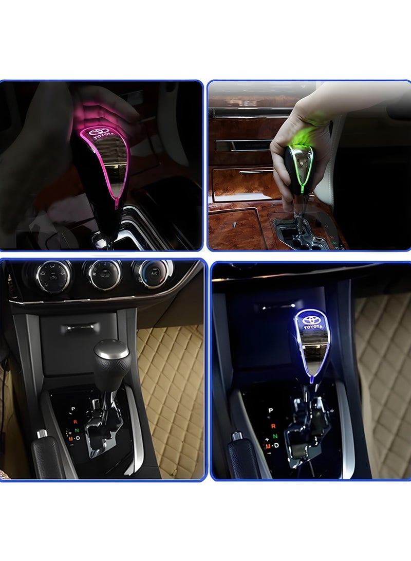 تويوتا مقبض ناقل حركة LED عالي الجودة حساس للمس لسيارات تويوتا - إضاءة LED بسبعة ألوان، شحن USB، مقبض مانع للانزلاق، متوافق مع ناقل الحركة الأوتوماتيكي، مقاس عالمي - Image 4
