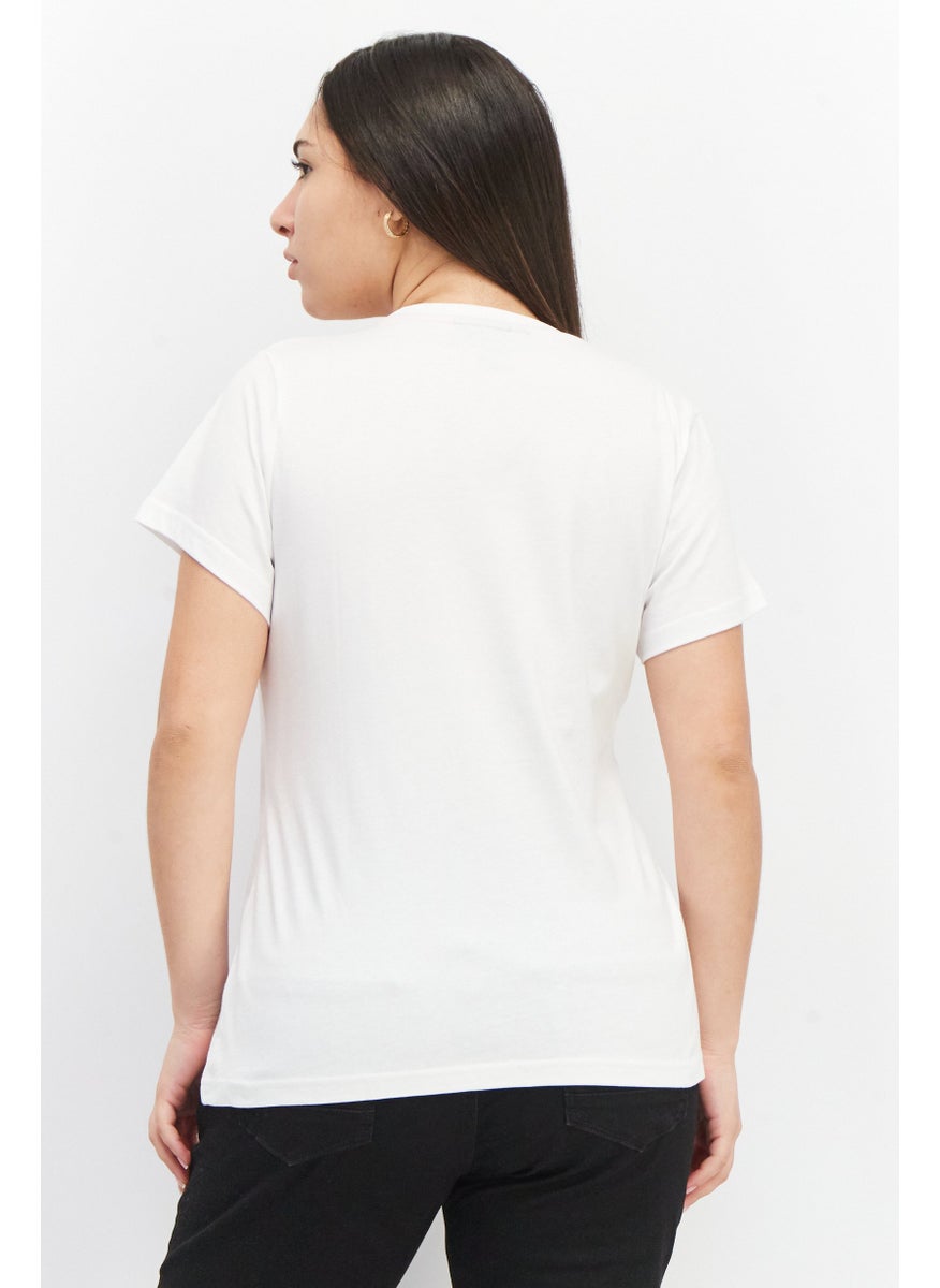 Nautica Competition Women Crew Neck Short Sleeve Brand Logo T-Shirts, White  - Image 4