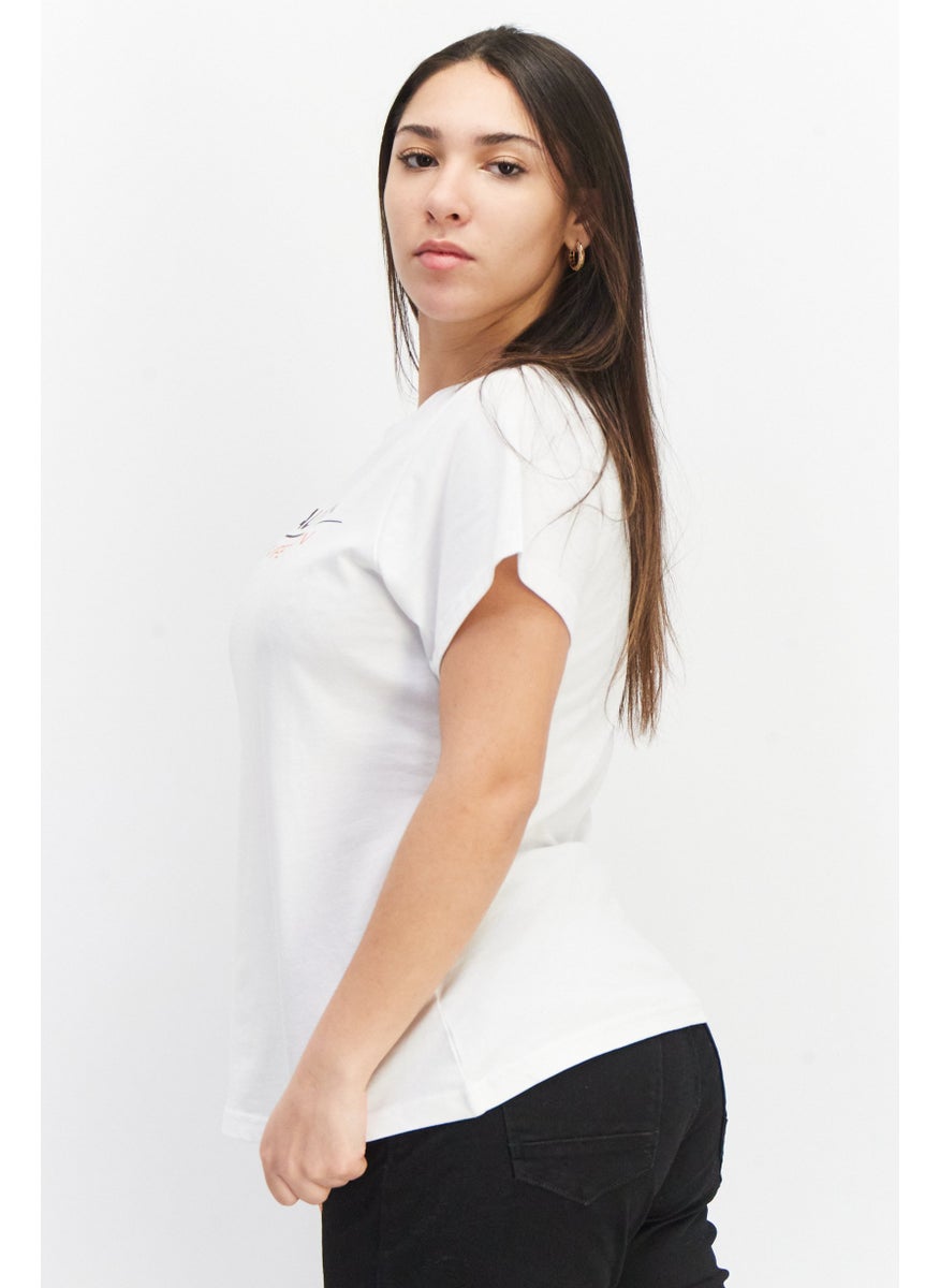 Nautica Competition Women Crew Neck Short Sleeve Brand Logo T-Shirts, White  - Image 3