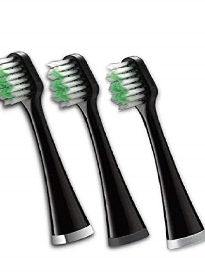 Waterpik Triple Sonic Replacement Brush Heads, Complete Care Replacement Tooth Brush Heads, STRB-3WB, 3 Count(Pack of 1), Black - Image 1