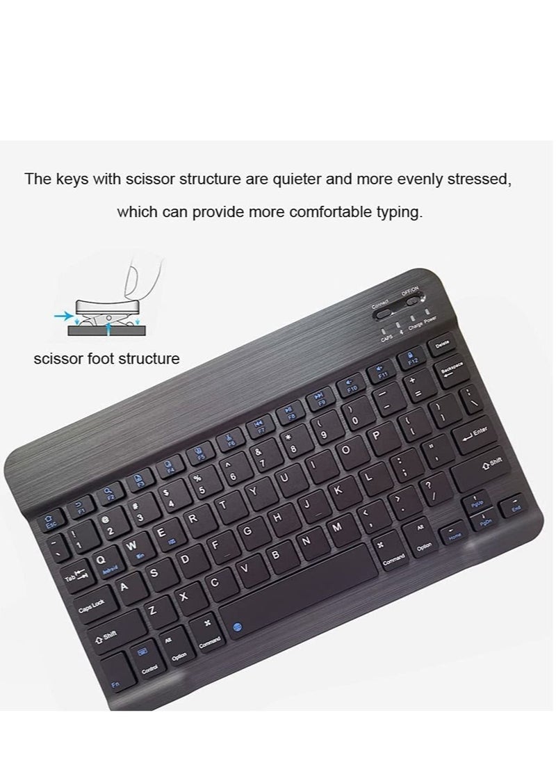 Rechargeable Bluetooth Keyboard and Mouse Combo Ultra-Slim Portable Compact Wireless Mouse Keyboard Set for Android Windows Tablet Cell Phone iPhone iPad Pro Air Mini, iPad OS/iOS 13 and above (Black)  - Image 5