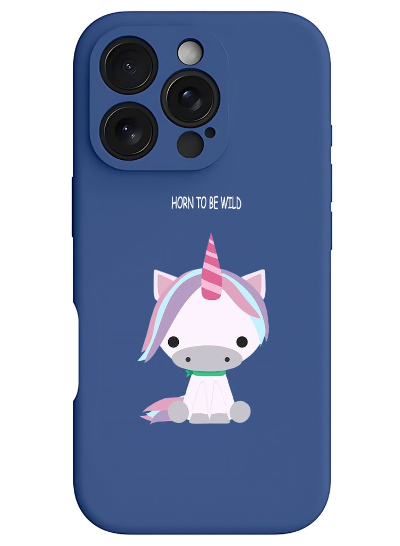 Theodor iPhone 16 Pro Max Blue Protective Slim Fit Case Liquid Silicone Cover with Full Body Protection Anti-Scratch Shockproof Case For iPhone - born-to-be-wild - Image 1