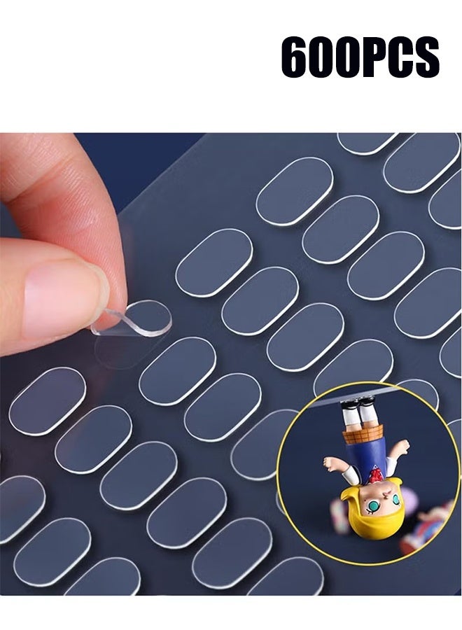 واي جيه جل الغراء النقاط واضحة قابلة للإزالة 600 قطعة جل الغراء النقاط على الوجهين تصاعد المعجون عصا تك للجدار معلق نقاط لزجة المعجون مبتذل المعجون واضح المعجون القابل للإزالة - Image 1