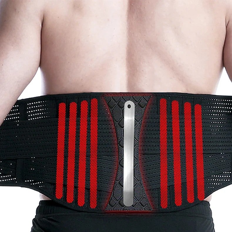 Bluejw Men's Gym Sport Training Waist Trimmer Belt - Nylon Elastic Sweat Slimmer Tummy Band - Fat Burning with Steel Supports - Image 2