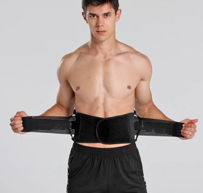 Bluejw Men's Gym Sport Training Waist Trimmer Belt - Nylon Elastic Sweat Slimmer Tummy Band - Fat Burning with Steel Supports - Image 5