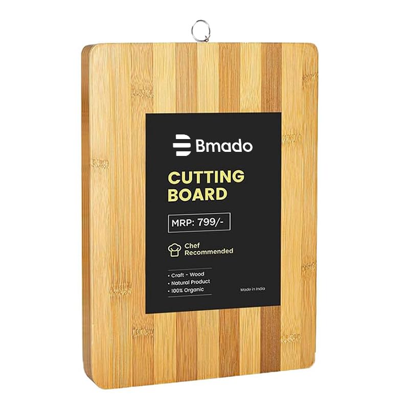 Bmado Natural Wooden Chopping Cutting Board for Kitchen Vegetables, Meat,Fruits & Cheese (Length-30 cm x Width-20cm) - Image 1