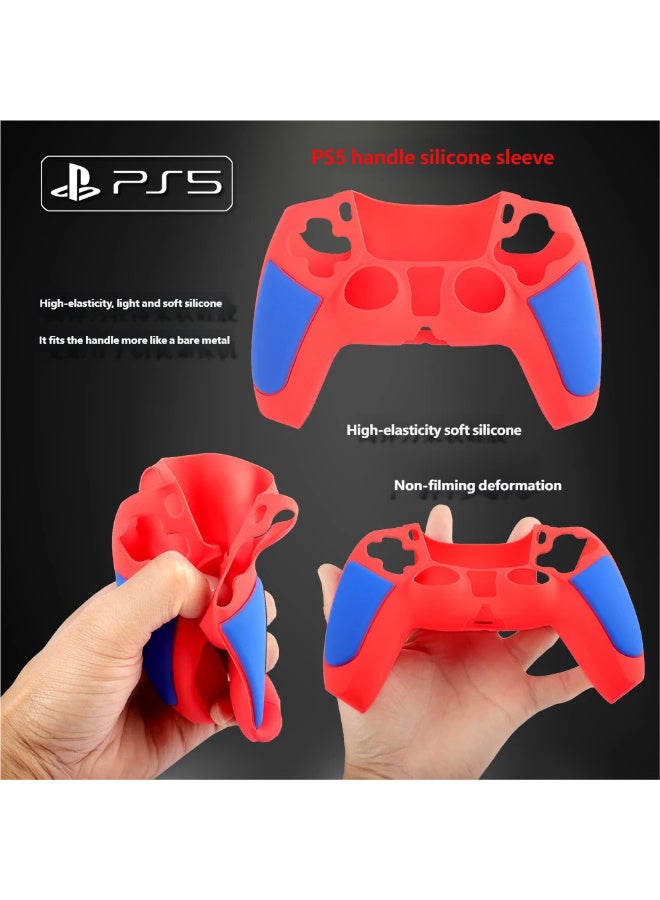 TNGames PS5 Controller Silicone Case, Red-Blue Contrast Color, High Elasticity & Anti-Slip Cover, Compatible with PlayStation 5 Wireless Controller - Image 2