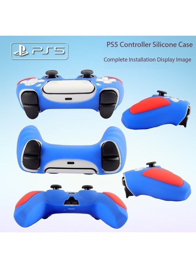 ألعاب تي إن PS5 وحدة التحكم حالة السيليكون ، لون التباين الأحمر والأزرق ، مرونة عالية وغطاء مضاد للانزلاق ، متوافق مع وحدة التحكم اللاسلكية PlayStation 5 - Image 4