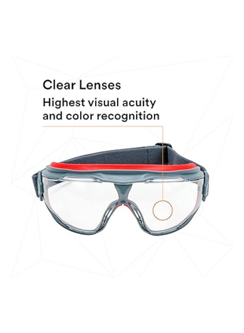 Zikra GoggleGear 500 Series GG501SGAF, Clear Anti-fog Lens, Safety Work Over Glasses, Eye Protection for Men & Women, Fog & Scratch Resistant, Adjustable, UV Block, Clear Lens - Image 3