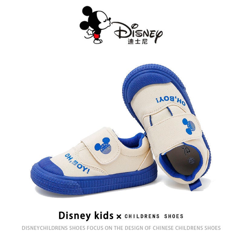 Disney Kidsren'S Canvas Shoes 2025 Spring Boys' Indoor Shoes Non-Slip Soft Bottom Velcro Cloth Shoes Girls' Shoes - Image 1