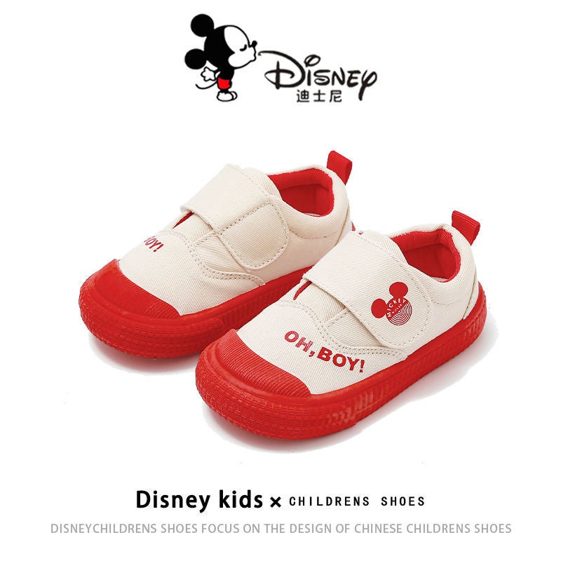 Disney Kidsren'S Canvas Shoes 2025 Spring Boys' Indoor Shoes Non-Slip Soft Bottom Velcro Cloth Shoes Girls' Shoes - Image 2