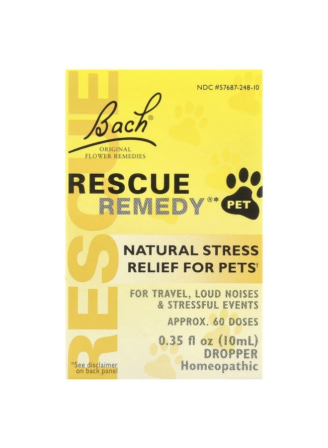 Bach باخ، علاج الإنقاذ® للحيوانات الأليفة، تخفيف التوتر الطبيعي للحيوانات الأليفة، 0.35 أونصة سائلة (10 مل) - Image 1
