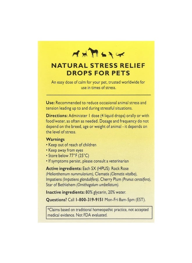 Bach باخ، علاج الإنقاذ® للحيوانات الأليفة، تخفيف التوتر الطبيعي للحيوانات الأليفة، 0.35 أونصة سائلة (10 مل) - Image 2