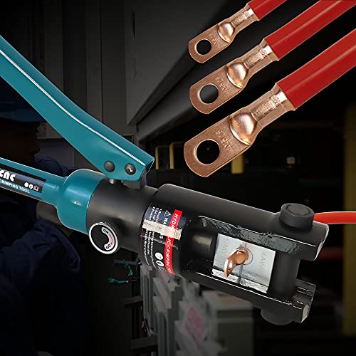 AMZCNC Industrial Hydraulic Cable Lug Crimper 16 Ton 9 AWG to 600 MCM Electrical Terminal Cable Wire Tool Kit Includes 13 Pairs of Die Sets - Image 4