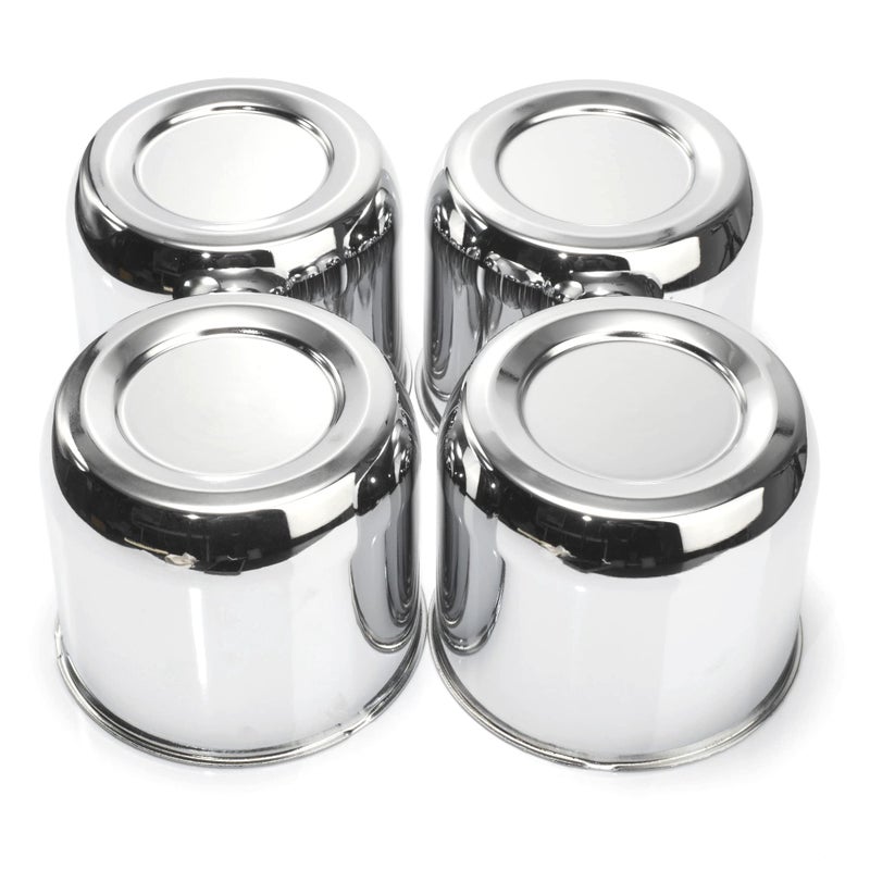 RTRHINOTUNING 4PCS 441inch Push Through Center Caps Chrome for Trailers Trucks SUV RV Wheel Rims