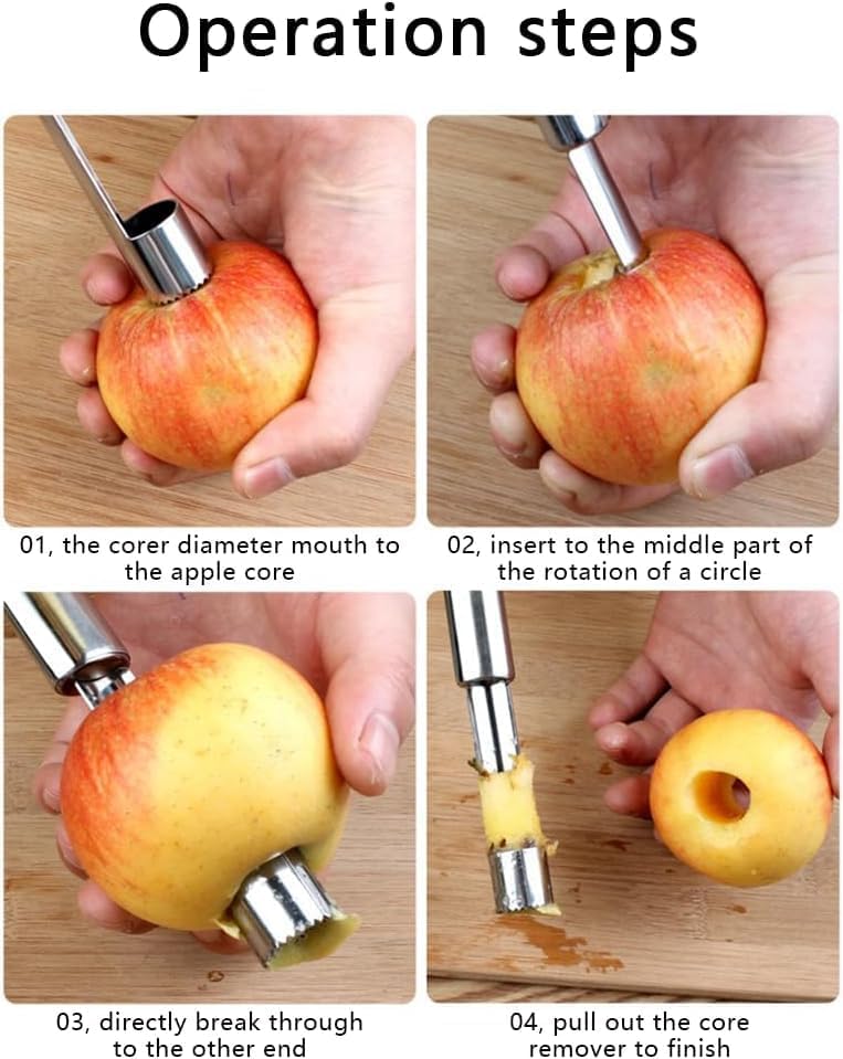 Alark 7 Pcs Stainless Steel Kitchen Corer Remover Tool Cherry Pitter Machine with Fruit and Vegetables Corer Set Kitchen Gadgets Tool for Strawberry,Apple,Cherry,Olive,Plum,Berry [20x13.5x1.5 CM] - Image 4
