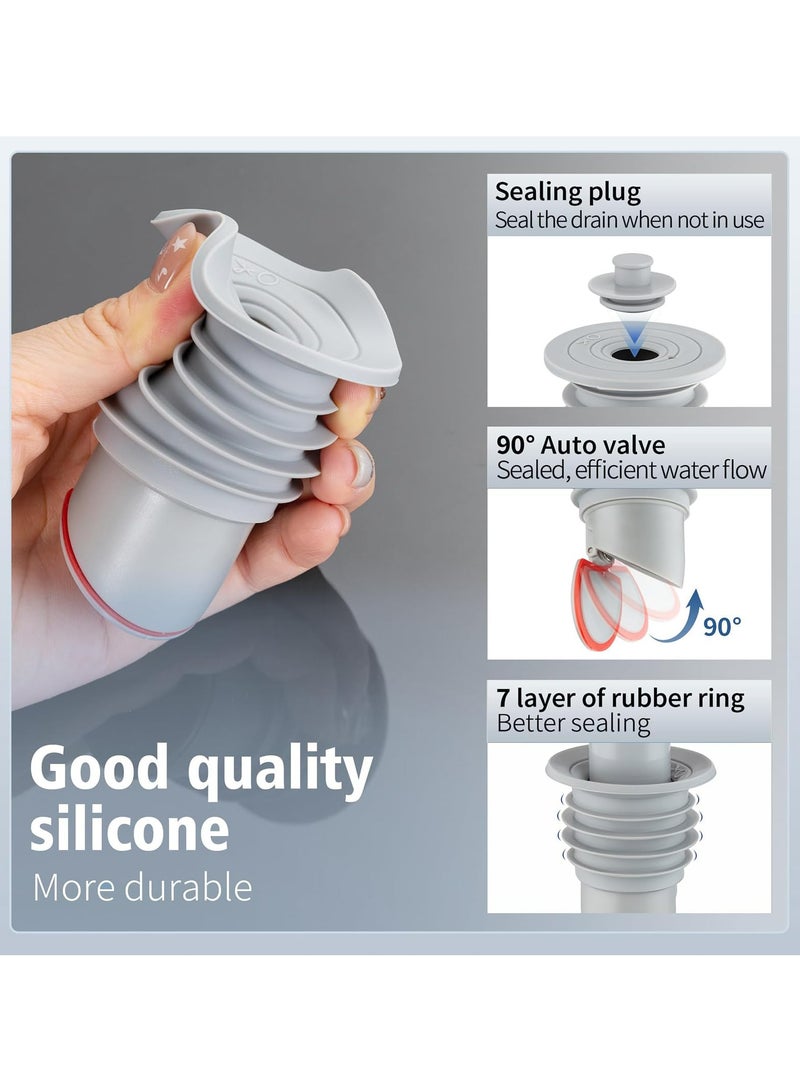 Dominy 2 Pcs Odor-Proof Silicone Drain Cover, Sewer Pipe Seal Ring Cover, Floor Drain Cover backflow Preventer with Anti-Slip Design for Bathroom, Bathtub & Kitchen, etc - Image 3