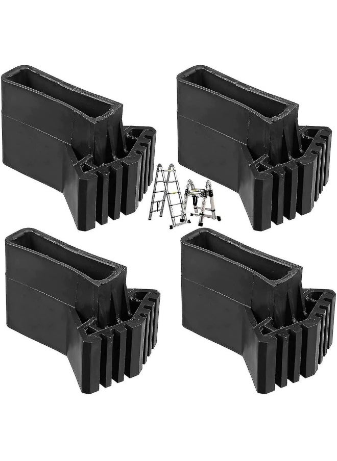 yongsheng 4pcs Floor mat Ladder Anti Skip Cover Safe Ladder Pads Horizontal Stair- Style Cap Non- Skid Ladder Pads Ladder Covers  - Image 1