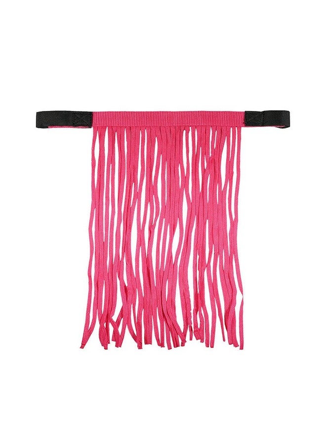HORZE Lightweight Nylon Fringe Fly Veil | Easily Attaches to Halter - Raspberry Pink - Horse - Image 4