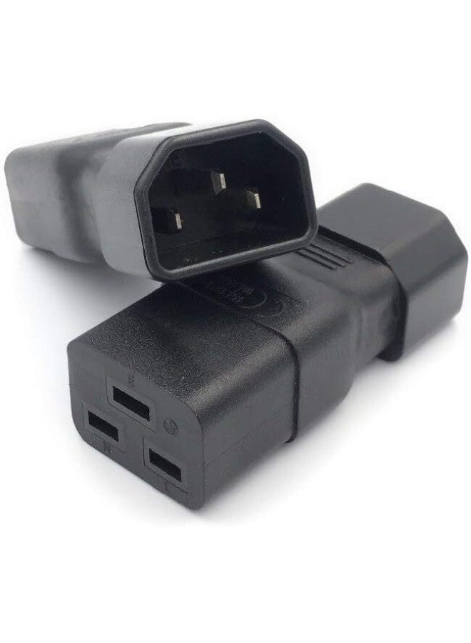 Gulf Trend IEC320 Male C14 to Female C19 Power Mains Extension Adapter for PDU UPS 10A to 15A - Image 1