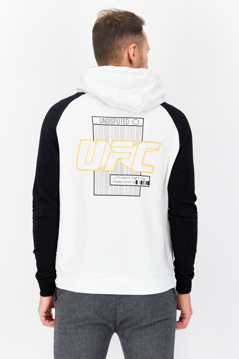 Ufc سويت شيرت رياضي للرجال بأكمام طويلة، أبيض - Image 4