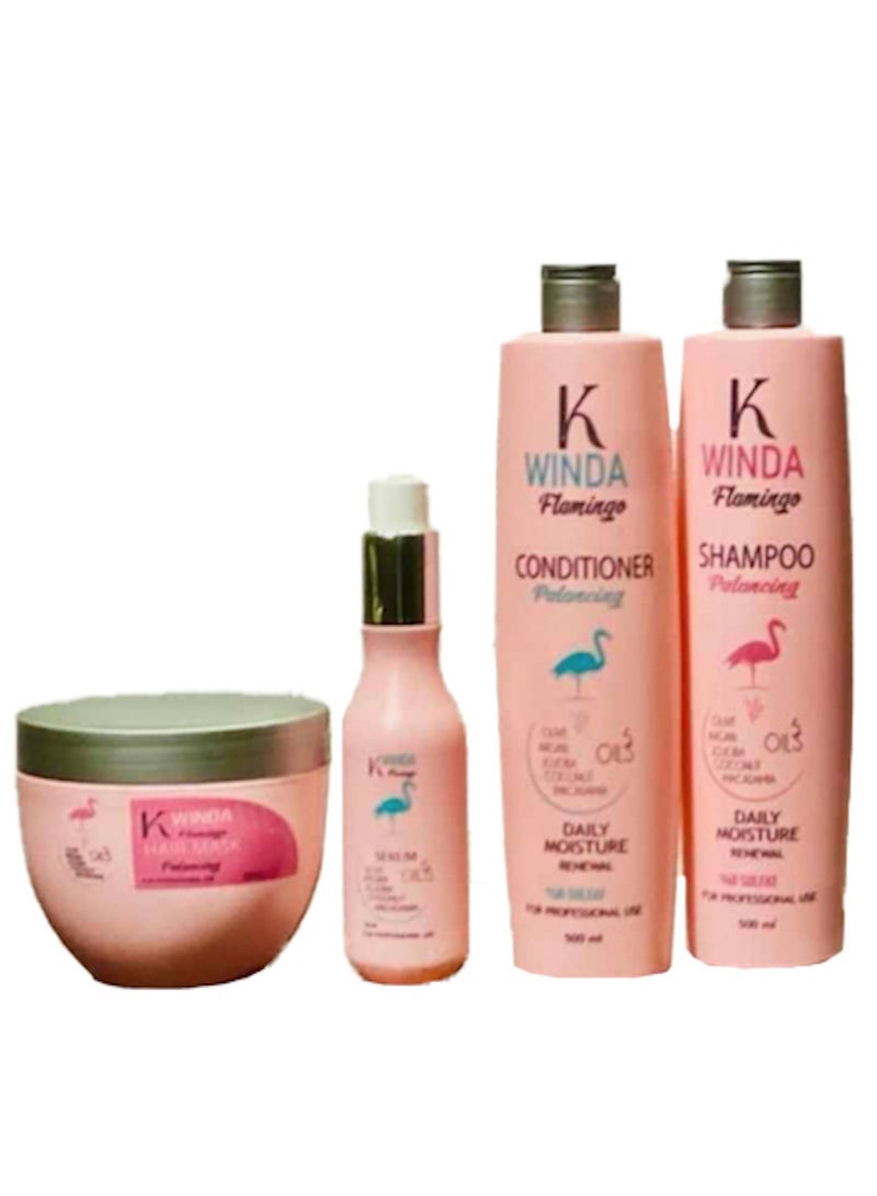 K Winda Flamingo hair treatment set of four 500 ml size