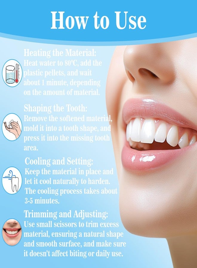 RAINFLOW 10.9oz Whiten Fitting Beads - Teeth Whitening Kit,Pellets for DIY Filling Teenth,Thermal Fitting Beads Used for Used for All Teeth Styles,Keep Smile - Image 4
