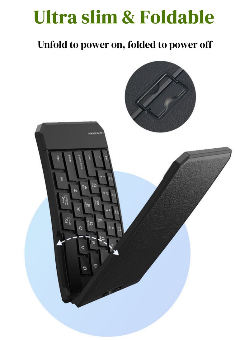 Rock Pow Ergonomic Foldable Keyboard Split Folding Travel Bluetooth Keyboard Ultra Slim Portable for iPad iPhone Tablet Laptop PC  - Image 5