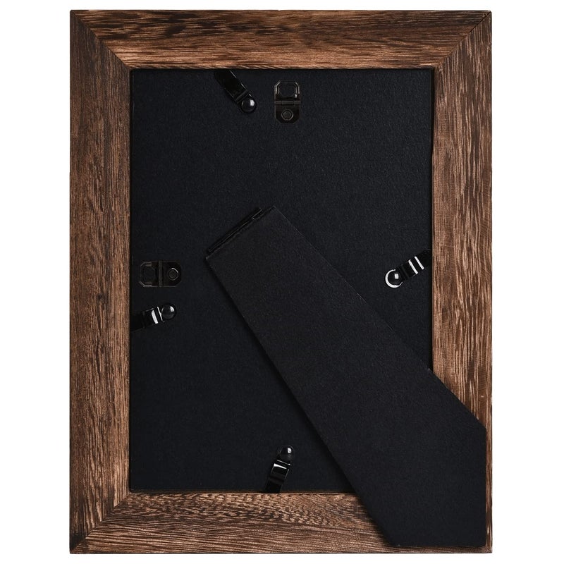 Yaetm 5x7 Picture Frame Distressed Wood, Rustic Solid Wood Photo Frame 5 x 7, Display for Tabletop and Wall, High Definition Glass, Carbonized Black (2 pack) - Image 4