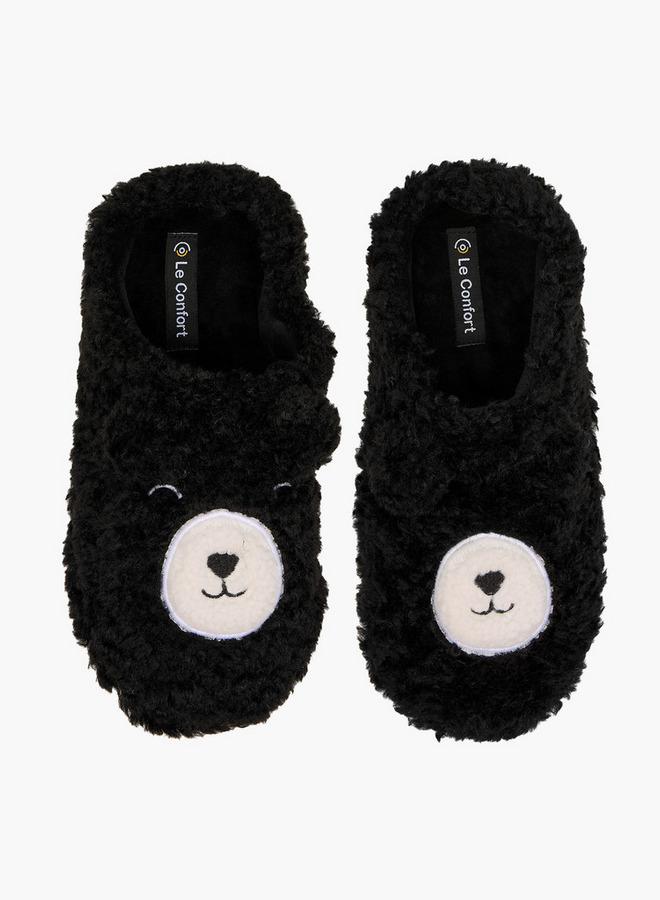 Le Confort Women Teddy Bear Embroidered Bedroom Mules - Image 2