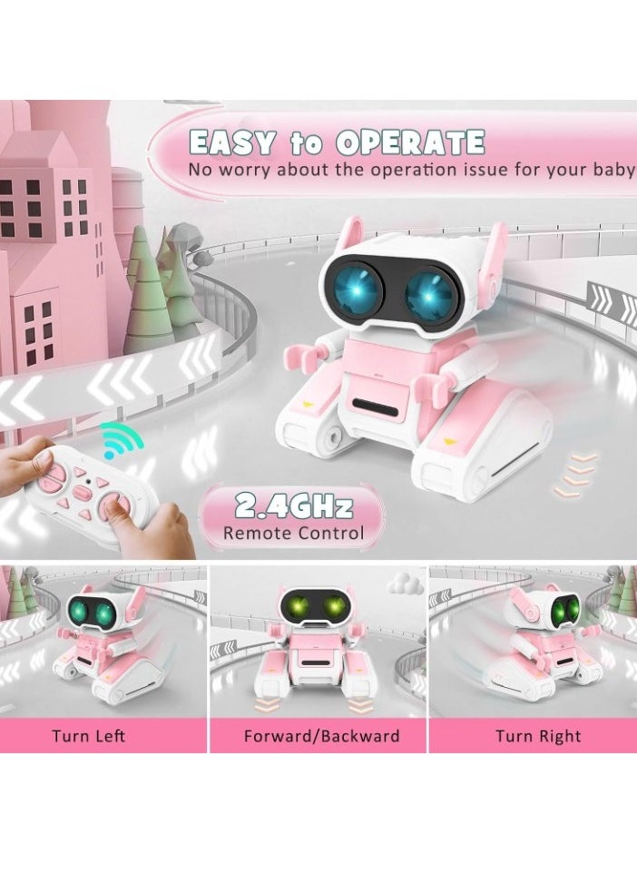 RC Robot Toy, Rechargeable Remote Control Robot Toy, Shining 7 Colors LED Eyes Robot For Kids, Durable Kids Dance Robot With Music Flexible Head And Arms, (1pc, Black  And Grey)  - Image 3
