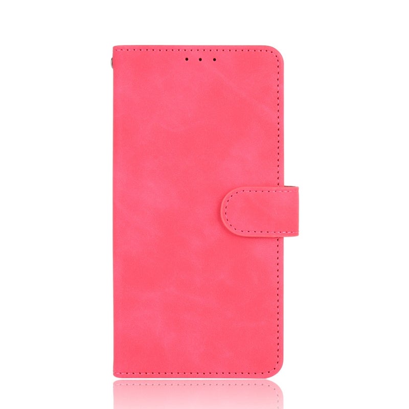 HuHa Case Cover For Motorola Moto Edge Plus Solid Color Skin Feel Magnetic Buckle Horizontal Flip Calf Texture PU Leather Case with Holder & Card Slots & Wallet(Rose Red) - Image 2