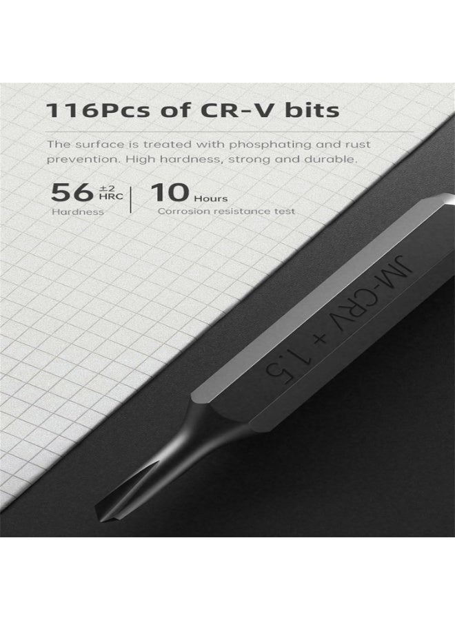 JAKEMY 145-In-1 Precision Screwdriver Set – Professional Magnetic Electronics Repair Kit with CR-V & S2 Steel Bits, Extension Rod, Suction Cup & Opening Tools – For Smartphones, Laptops, Watches, Eyeglasses & Game Consoles - Image 4