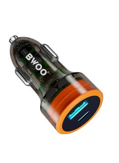 BWOO Bwoo Car Charger 38W USB-A+USB-C 2 in 1 Transparent Car Fast Charger for Iphone, Samsung, Vivo, Honor, One Plus Etc  - Image 3