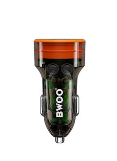 BWOO Bwoo Car Charger 38W USB-A+USB-C 2 in 1 Transparent Car Fast Charger for Iphone, Samsung, Vivo, Honor, One Plus Etc  - Image 2