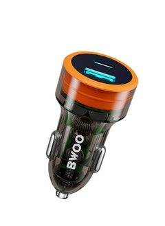 BWOO Bwoo Car Charger 38W USB-A+USB-C 2 in 1 Transparent Car Fast Charger for Iphone, Samsung, Vivo, Honor, One Plus Etc  - Image 1