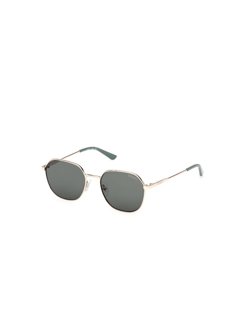 GUESS FULL RIM TEEN GIRL ASYMMETRICAL GOLD METAL SUNGLASSES - Image 1